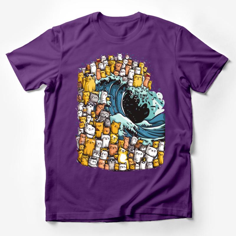 Whimsical Cat Wave T-shirt, Funny Cat Lover Tee, Cute Feline Surf Graphic, Unisex Adult Clothing, Gift for Cat Owners Male T-Shirt Whimsical Cat Wave T-shirt, Funny Cat Lover Tee, Cute Feline Surf Graphic, Unisex Adult Clothing, Gift for Cat Owners Male T-Shirt