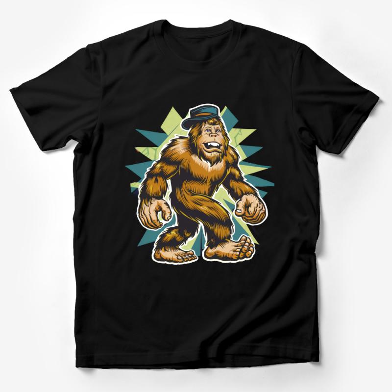 Unique Vintage-Style Bigfoot with Top Hat Graphic T-Shirt - Quirky Mystical Creature Apparel Male T-Shirt Unique Vintage-Style Bigfoot with Top Hat Graphic T-Shirt - Quirky Mystical Creature Apparel Male T-Shirt