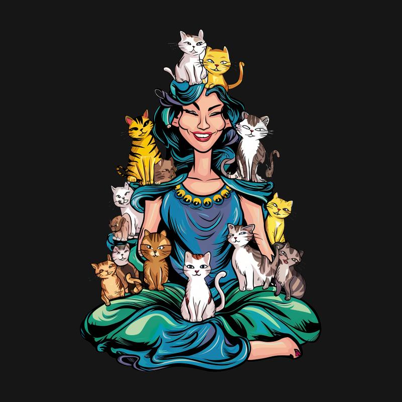 Cat Lover T-Shirt, Colorful Cat Lady Tee, Fun Feline Friends Graphic Top, Unisex Cat Owner Gift, Casual Kitten Apparel, Pet Themed Clothing Male T-Shirt