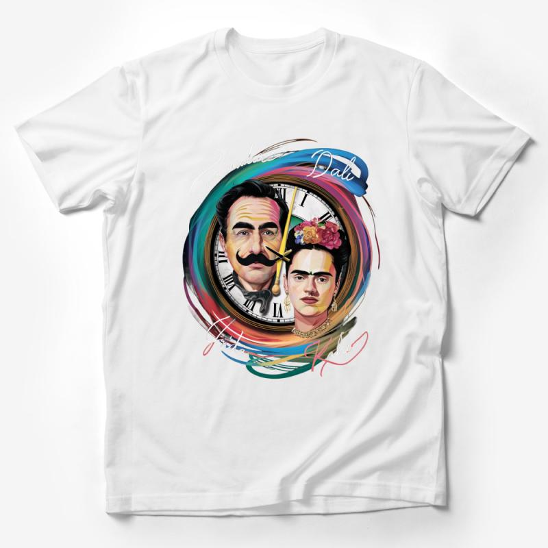 Salvador Dali and Frida Kahlo Inspired Timeless Art T-Shirt, Colorful Artist Portrait Tee, Unique Art Lovers Gift Male T-Shirt